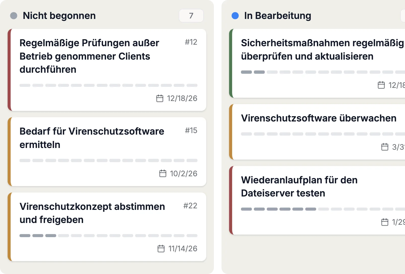 Aufgaben nach Status